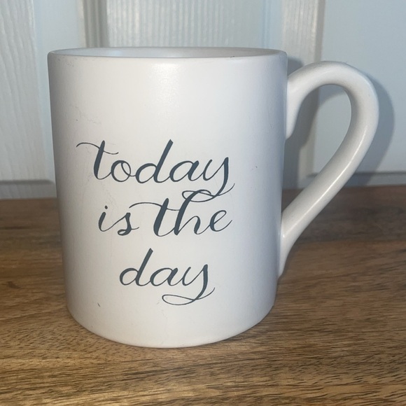 🖤Indigo Mug  in black cursive “ today is the day” - Picture 3 of 6